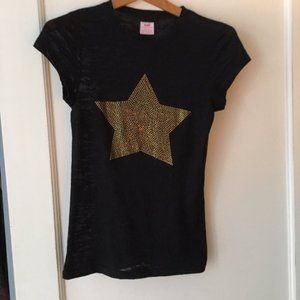 E.vil black burnout rhinestone star t-shirt